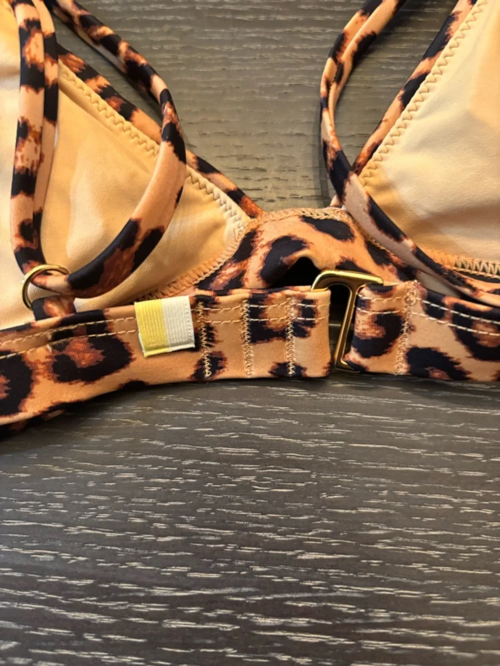 Summersalt Leopard-Print The Triangle Bikini Top Size 10